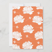 Soft Orange & Peach Peonies Cross Girl Baptisse Einladung (Rückseite)