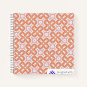 Soft Orange & Pink Floral Geometric Notebook – Aes Notizblock (Vorderseite)