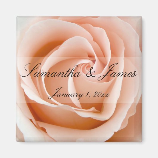 Soft Orange Rose Personal Wedding Magnet (Vorne)