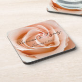 Soft Orange Rose Personal Wedding Untersetzer (Linke Seite)
