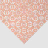 Soft Orange & White Floral Lattice Pattern Seidenpapier (Detail)