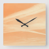Soft Orange Yellow Sky Dream 1 Quadratische Wanduhr (Vorderseite)
