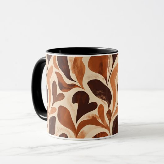 Soft Organic Art Mug – Beige & Brown Palette Tasse (Vorderseite Links)