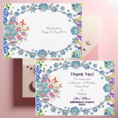 Soft Oval Blue Little Blume Bud Birthday Dankeskarte