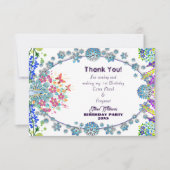 Soft Oval Blue Little Blume Bud Birthday Dankeskarte (Vorderseite)