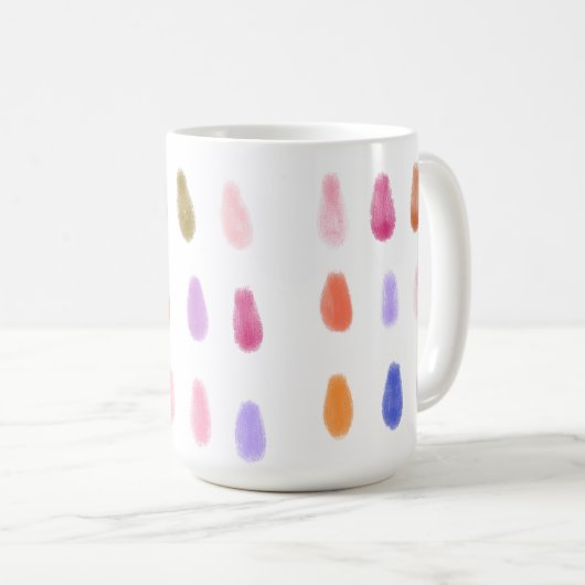 Soft PaintDrops OriginalZeitweiliges Farbmuster Kaffeetasse (VorderseiteRechts)
