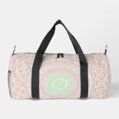 Soft Pale Paste Boho Trippy Hippie Groovy Mandala Duffle Bag (Rückseite)