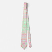 Soft Pale Paste Boho Trippy Hippie Groovy Mandala Krawatte (Vorderseite)