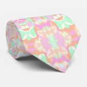 Soft Pale Paste Boho Trippy Hippie Groovy Mandala Krawatte (Gerollt)