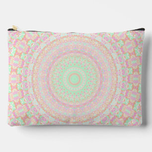 Soft Pale Paste Boho Trippy Hippie Groovy Mandala Zubehörtasche