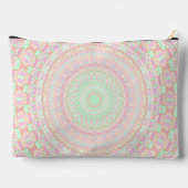 Soft Pale Paste Boho Trippy Hippie Groovy Mandala Zubehörtasche (Rückseite)
