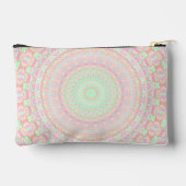 Soft Pale Paste Boho Trippy Hippie Groovy Mandala Zubehörtasche (Rückseite)