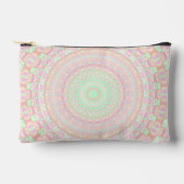 Soft Pale Paste Boho Trippy Hippie Groovy Mandala Zubehörtasche (Vorderseite)