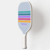 Soft Pansy Dream Across Striping mit Name Pickleball Schläger (Links)