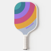Soft Pansy Dream Circle Streifen mit Name Pickleball Schläger (Rückseite)