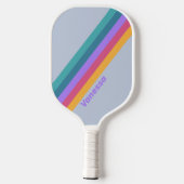 Soft Pansy Dream Streifen mit Namen Pickleball Schläger (Rückseite)