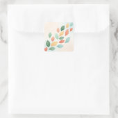 Soft Pastel Abstract Falling Leaves Quadratischer Aufkleber (Tasche)