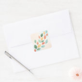 Soft Pastel Abstract Falling Leaves Quadratischer Aufkleber (Umschlag)