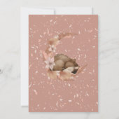 Soft Pastel Bambi Blume Wolken Staubdusche Baby Du Einladung (Rückseite)