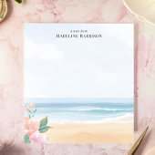 Soft Pastel Beach Ocean Personalisiert Name Notizblock
