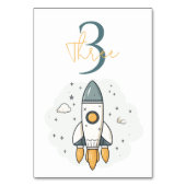 Soft Pastel Beige Raketenschiff Tischnummer (Rückseite)