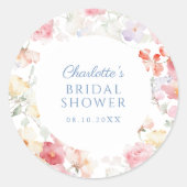 Soft Pastel Bloom Bridal Shower  Runder Aufkleber (Vorderseite)