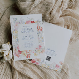 Soft Pastel Bloom QR Brautparty Einladung