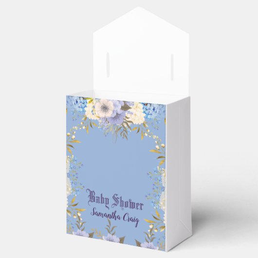 Soft Pastel Blue Blume Lila Blumenspül Dusche Geschenkschachtel (Geöffnet)