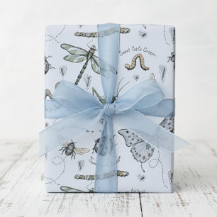 Soft Pastel Blue Boho Baby Bugs Kinder & Baby Geschenkpapier