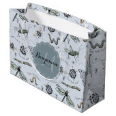 Soft Pastel Blue Boho Baby Bugs Kinder & Baby Große Geschenktüte (Rückseite Schrägansicht)