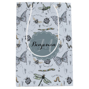 Soft Pastel Blue Boho Baby Bugs Kinder & Baby Mittlere Geschenktüte