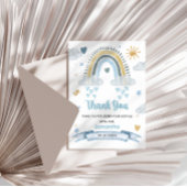 Soft Pastel Blue Boho Baby Dusche Vielen Dank Dankeskarte