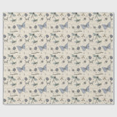 Soft Pastel Blue & Cream Boho Baby Bugs Kids Baby Geschenkpapier (Flach)