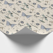 Soft Pastel Blue & Cream Boho Baby Bugs Kids Baby Geschenkpapier (Ecke)