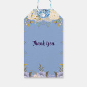 Soft Pastel Blue Flowers Lilac Floral Baby Dusche Geschenkanhänger (Rückseite)