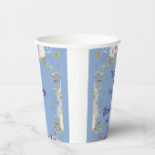 Soft Pastel Blue Flowers Lilac Floral Baby Dusche Pappbecher (Rechts)