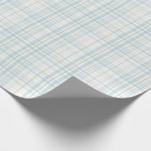 Soft Pastel Blue Linen Plaid Geschenkpapier (Ecke)