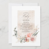 Soft Pastel Blume Boho Elegant Babydusche Einladung (Vorderseite)