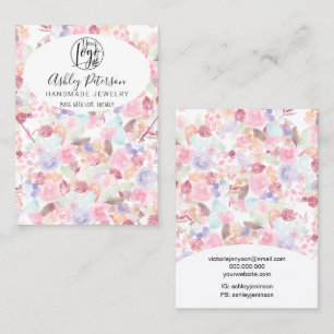 Soft pastel Blumen Logo Schmuck Ohrring Halskette Visitenkarte