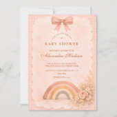Soft Pastel Boho Rainbow Baby Shower Einladung (Vorderseite)