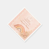 Soft Pastel Boho Rainbow Baby Shower Serviette (Ecke)