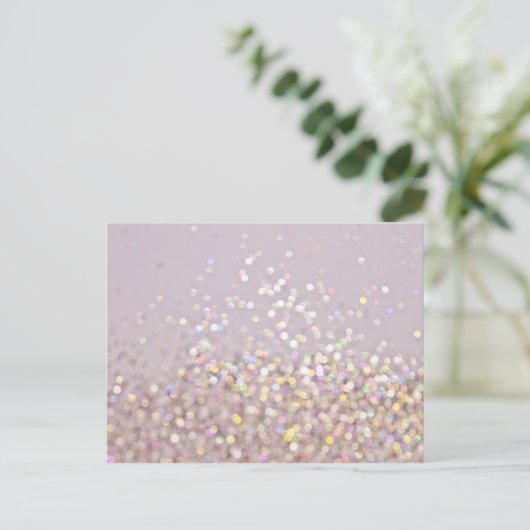 Soft Pastel Bokeh Glitzern Postkarte (Stehend Vorderseite)
