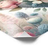 Soft Pastel Botanical Floral Meadow Fotodruck (Ecke)