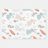 Soft Pastel Bunny & Carrot Spring Garden Set 3 Geschenkpapier Set (Vorderseite)