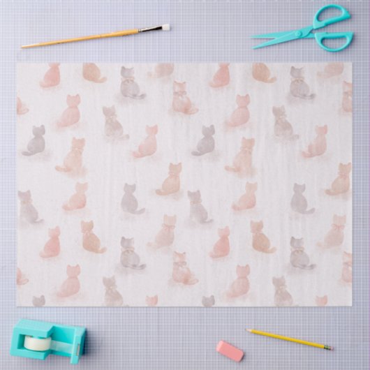 Soft Pastel Cat Tissue Paper Seidenpapier (Basteln)