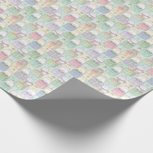 Soft Pastel Cats with Gift Boxes Christmas Joyful Geschenkpapier (Ecke)