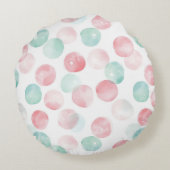 Soft Pastel Charm in Pink, Green & Blue Rundes Kissen (Rückseite)