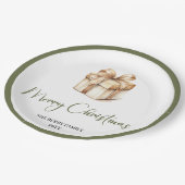 Soft Pastel Christmas Custom Family Name Party Pappteller (Schrägansicht)