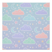 Soft Pastel Cloud Wall Art Poster (Vorderseite)