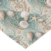 Soft Pastel Coastal Table Runner Seashell Akzente Großer Tischläufer (Ecke)